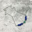 Naszyjnik kobaltowy z lapis lazuli i malachitem