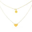 nietypowe złoty modowy naszyjnik serce