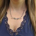 Oryginalny naszyjnik lapis lazuli kryształ górski wire wrapping