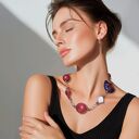 Naszyjnik kolorowy, duży, widoczny, dl 5ocm, porcelana i koraliki box x1