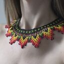 Etniczny naszyjnik „Ogień Słońca” Emberá - koralikowy choker boho
