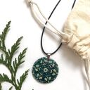 Naszyjnik etno z gliny z turkusowym szkliwem - handmade Ceramika Ana