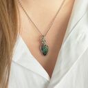 Naszyjnik Zoisyt z Rubinem stal chirurgiczna wisiorek handmade wirewrapping