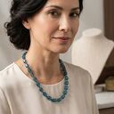 Krótki naszyjnik teal - korale w odcieniach niebiesko-zielonych