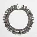 Kolia 'Grafit i Miedź' z fasetowanych koralików