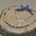 Łapa / Łapka psia / kocia - naszyjnik, srebro 925, turmalin