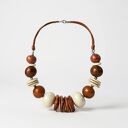 Naszyjnik FEBoo TALA kremowo-miedziany z ceramiki (boho handmade)