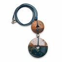Wisior Ronee z ceramiką morsko-miedziany - naszyjnik handmade
