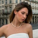 naturalne złoty naszyjnik z pereł naturalnych