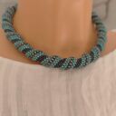 Naszyjnik Turkusowy Krótki Sznur Koralikowy