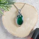 Naszyjnik Malachit "Leśny Mróz" stal chirurgiczna wisiorek