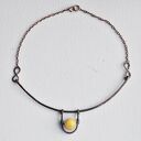 Naszyjnik - wisior z oksydowanej miedzi i bursztynu /1/