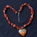 Elegancki naszyjnik z piasku pustyni z sercem z jaspisu unikat handmade świetny