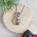 Naszyjnik Kryształ Górski "Lodowy Strumień" stal chirurgiczna wisiorek handmade