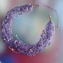 Naszyjnik Fioletowy Z Koralików