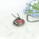 Srebrny naszyjnik z kwarcem wiśniowym - unikat