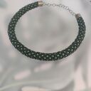 Naszyjnik Zielony Wąż Sznur Koralikowy Królewski