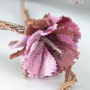 Kwiatowy naszyjnik hibiskus. kolia z japońskich koralików