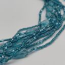 Naszyjnik Krótki Niebieskie Tulipany Sznurek Korale