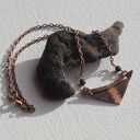 Naszyjnik - wisior z oksydowanej miedzi i lawy wulkanicznej /1/