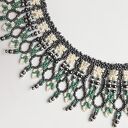 Ażurowa kolia „Kryształowa Jaskinia” - boho naszyjnik choker z koralików szklanych