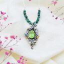 Srebrny Wisiorek z Oliwinem i Ważką