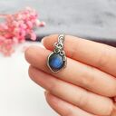 Naszyjnik Labradoryt Mini stal chirurgiczna wisiorek handmade wirewrapping