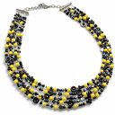 Nowoczesny Naszyjnik Multi-Strand - Hematyt i Cytrynowy Akryl