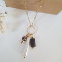 Łańcuszek z perłą i granatem