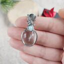 Naszyjnik Kryształ Górski "Lodowy Strumień" stal chirurgiczna wisiorek handmade