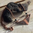 Naszyjnik - wisior z oksydowanej miedzi i lawy wulkanicznej /1/