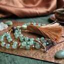 Leśny amulet - naszyjnik boho z awenturynem i agatem mszystym