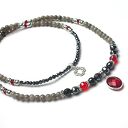 naszyjnik 3 w 1 /grey -red/ 