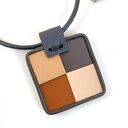 Naszyjnik skórzany z zawieszką z naturalnych skór w odcieniach brązowego