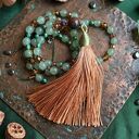 Leśny Amulet - Naszyjnik z Awenturynem i Agatem Mszystym