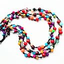 Multicolor naszyjnik ze sznurka i szkła