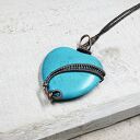 Naszyjnik Howlit Serce M292 - turkusowe serce w wire wrapping z miedzi