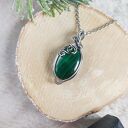 Naszyjnik Malachit "Leśny Mróz" stal chirurgiczna wisiorek handmade