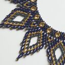 Etniczny naszyjnik 'Azure & Gold' - kolia z koralików szklanych