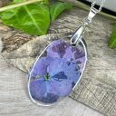 Owalny wisiorek z suszonymi kwiatami z2041