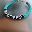 Naszyjnik Turkusowy Zwierzęce Wzory Zebra