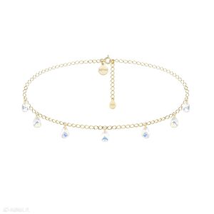 Złoty choker opalizującymi kryształami swarovski® crystal