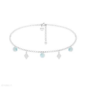 Srebrny choker rombami miętowymi kryształami swarovski® crystal