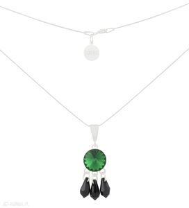 KrysztaŁowy naszyjnik dark moss green swarovski® elements