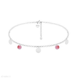 Srebrny choker okrągłymi blaszkami kryształami swarovski® crystal