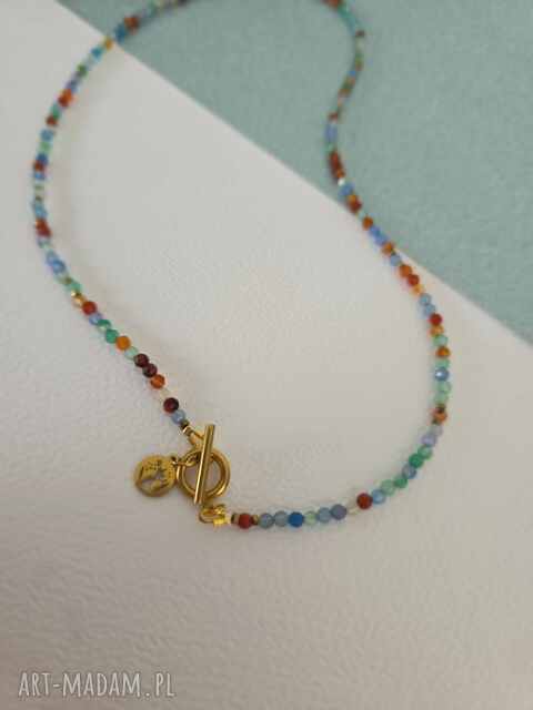 Kolorowy naszyjnik, miks agatów