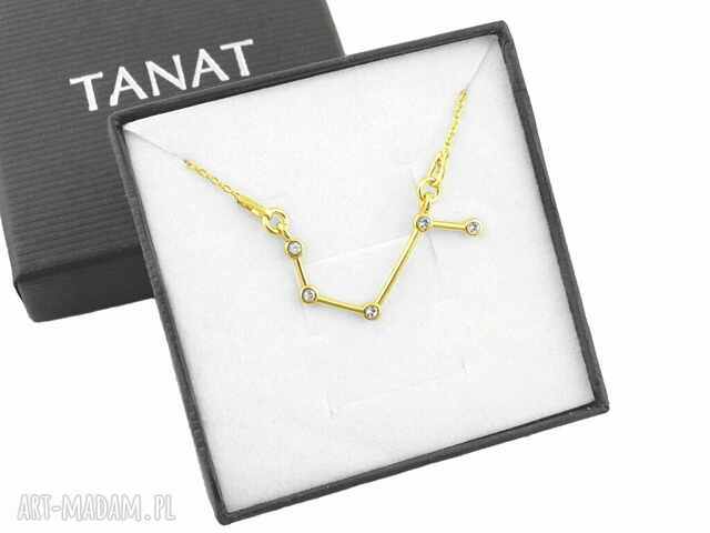Pozłacany naszyjnik znak zodiaku konstelacja baran