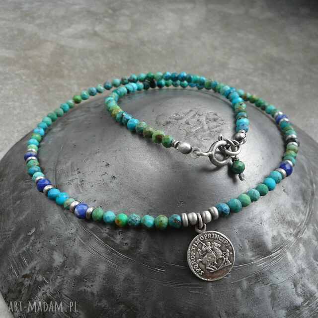 turkusowy naszyjnik srebro 925