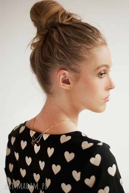 Złoty modowy naszyjnik serce serduszko łańcuszek żmijka