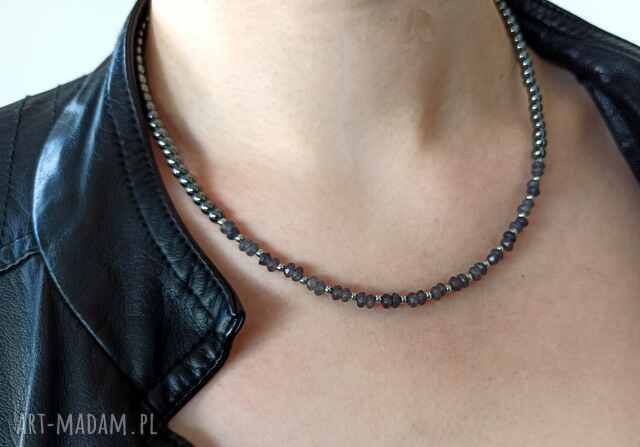 Naszyjnik z kamieni naturalnych - agaty i hematyt